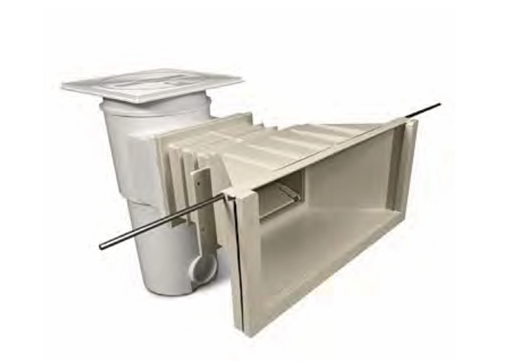 High Level Einbauskimmer Breitmaul ohne Messinghülsen hellblau