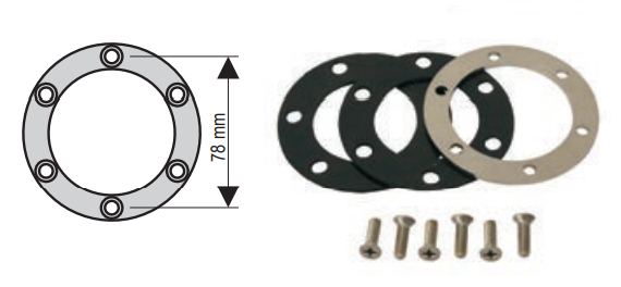 Flanschsatz V4A inkl. Schrauben u. Dichtung für Mauerdurchführung