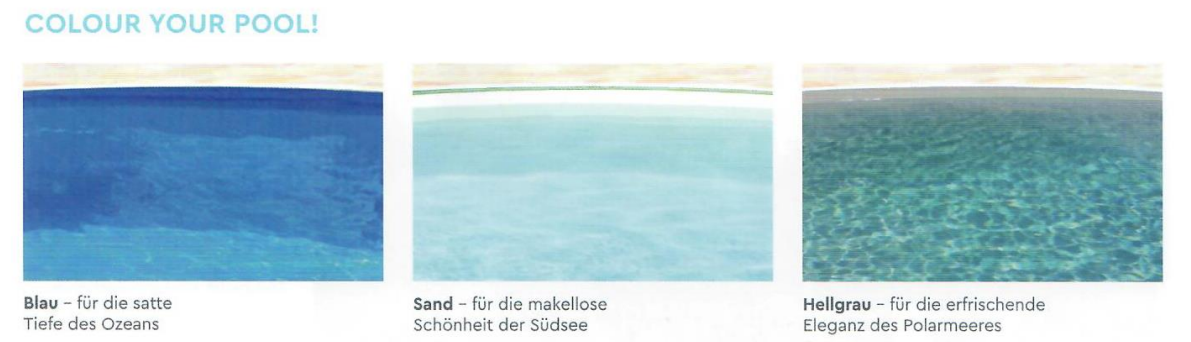 Achensee Iso Massiv Pool- Sets Rechteckig mit Folie 0,80mm adriablau