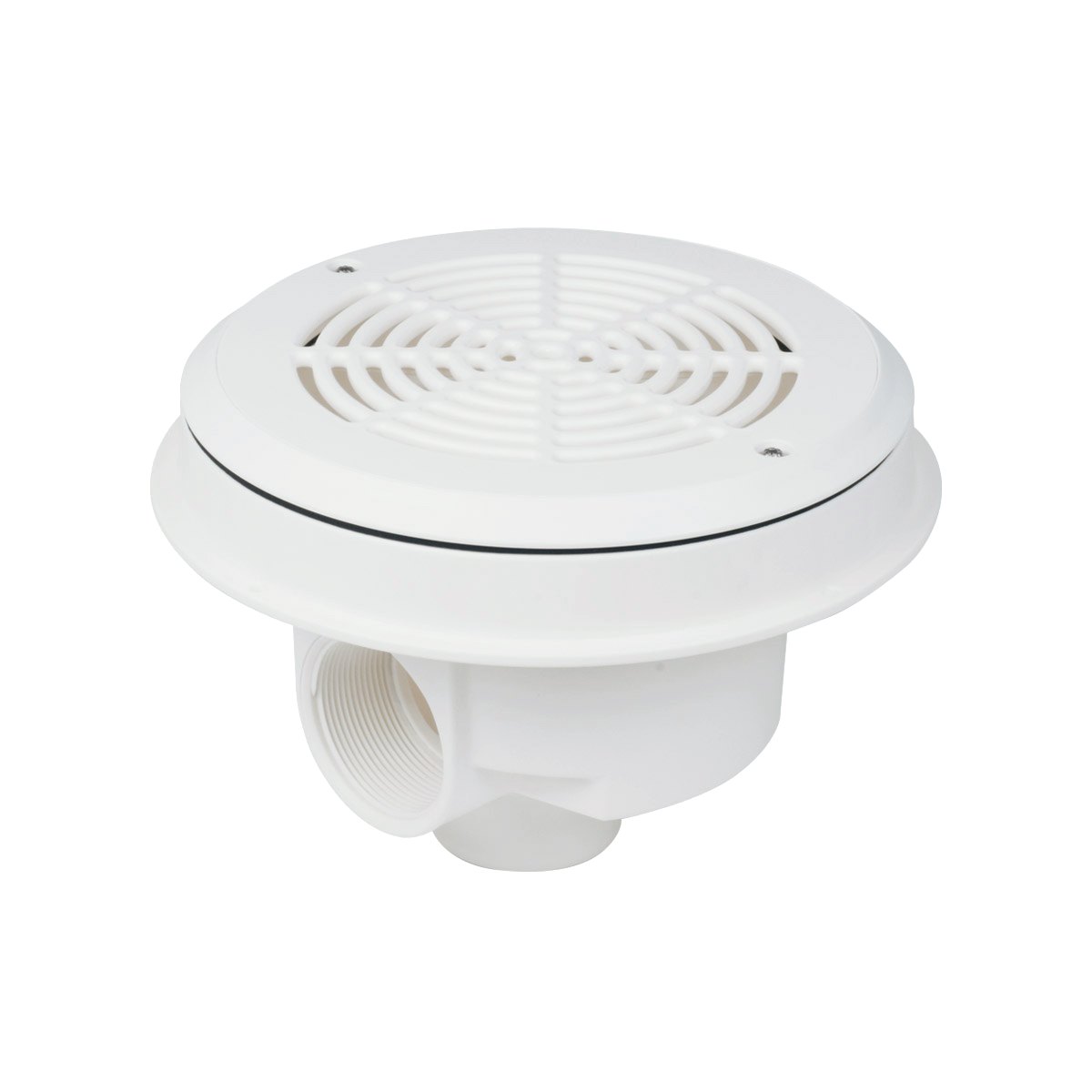 Ocean® Bodenablauf M5 Edelstahleinsätze A4 ABS weiß mit M5 Schrauben, 2" Innengewinde