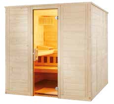 Massivsauna Wellfun Large Kabine aus massiver Fichte