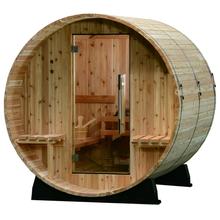 Audra Fasssauna aus rustikalem Western Red Cedar/1830mm x 1810mm