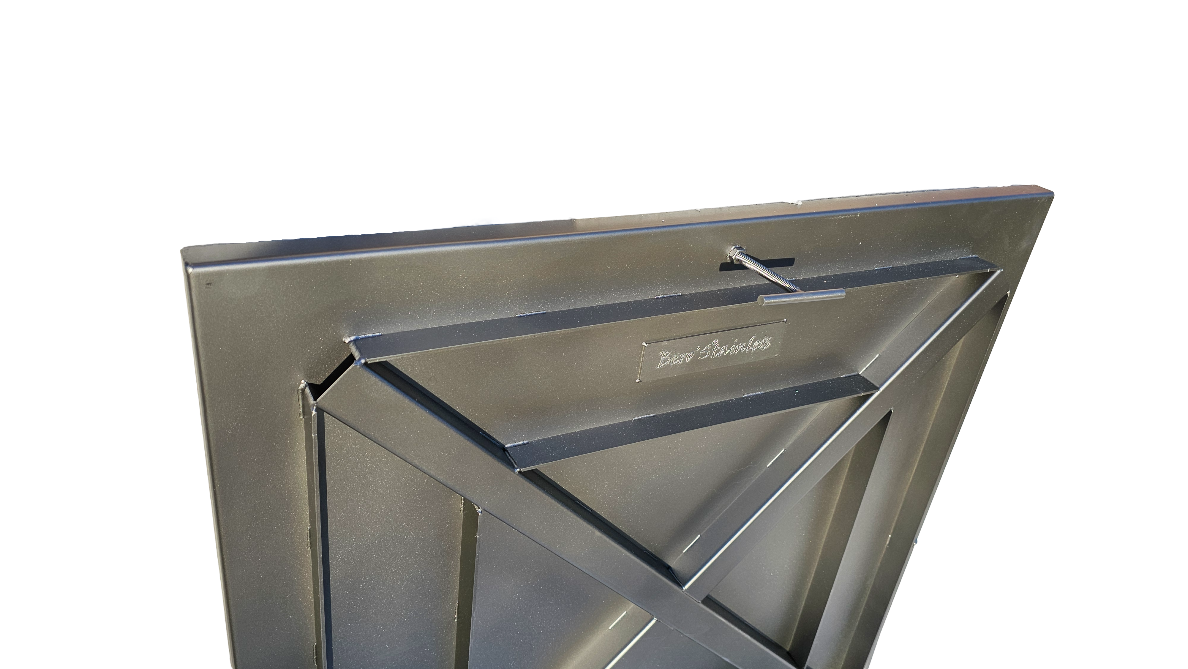 800 mm Betonöffnung Edelstahl-Schachtdeckel mit Gasfeder, V4A, 35/110, für den Fahrzeugverkehr, ohne Wärmedämmung