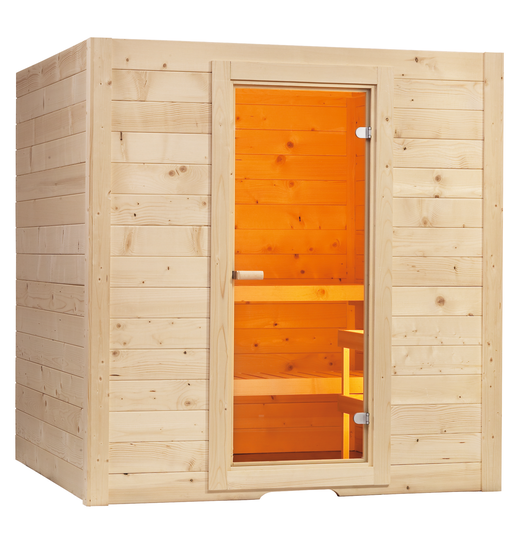 Massivsauna aus massiver Fichte Basic Medium 1945 x 1560 x 2040 mm