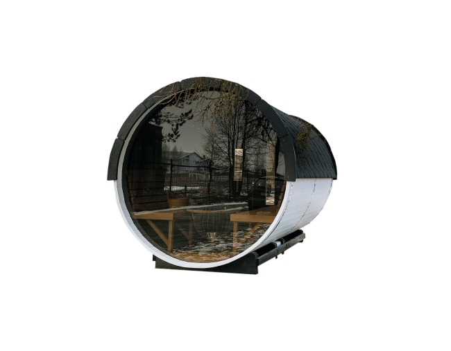 Ø2,2 x 3 m Luxus-Saunafass aus Thermoholz