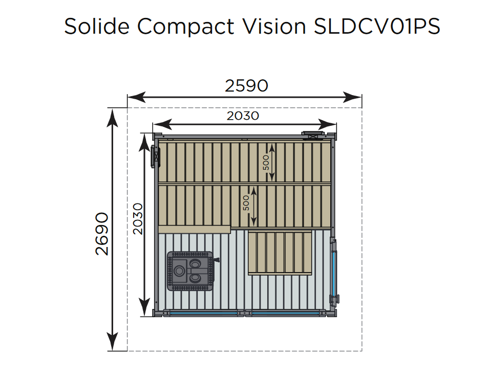 Außensauna Harvia Solide Compact Vision