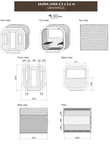 SAUNA LUNA 2,3 X 2,4 M