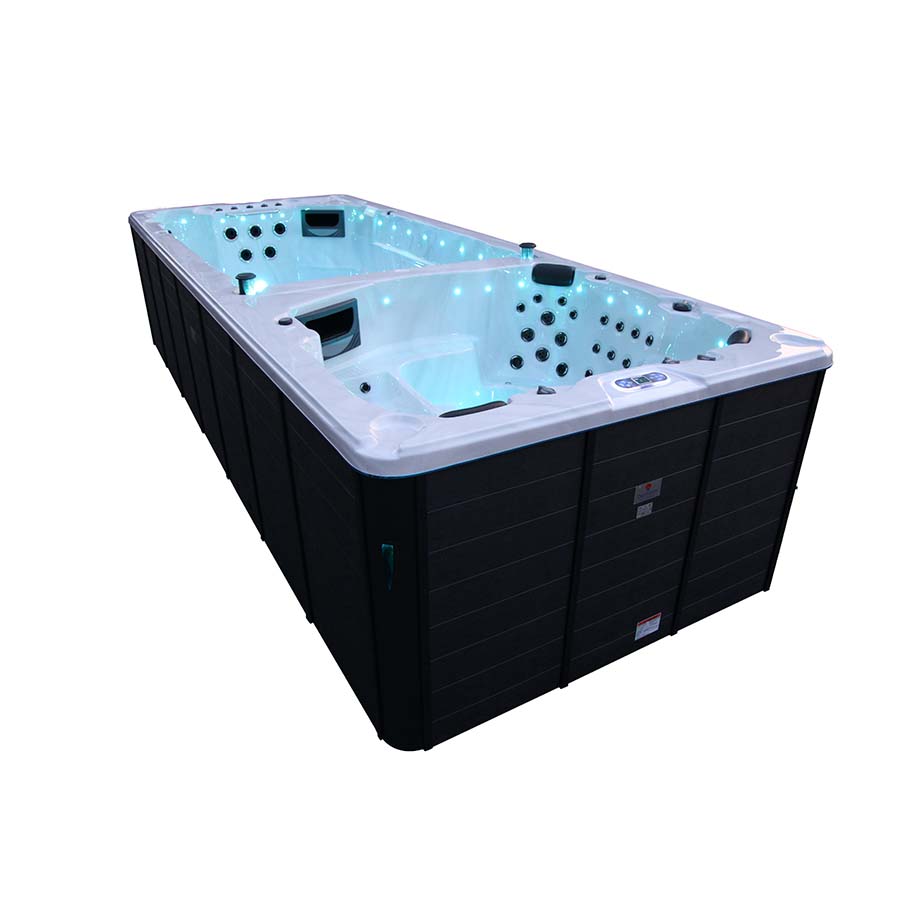 Denform Schwimmspa 6 m Twin-System – Zweigeteilter Pool und Außenwhirlpool