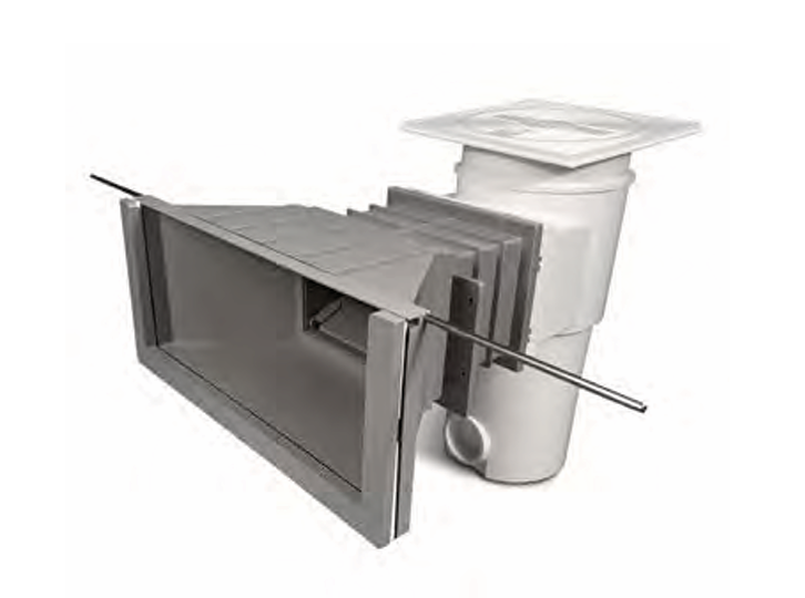 High Level Einbauskimmer Breitmaul ohne Messinghülsen hellblau