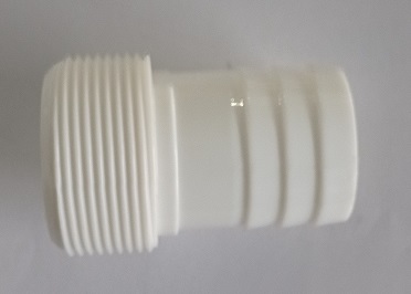 Schlauchtülle ABS 1 1/2" x 38 mm Aussengewinde x Schlauchtülle WEISS