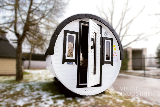 Ø2,2 x 3 m Luxus-Saunafass aus Thermoholz