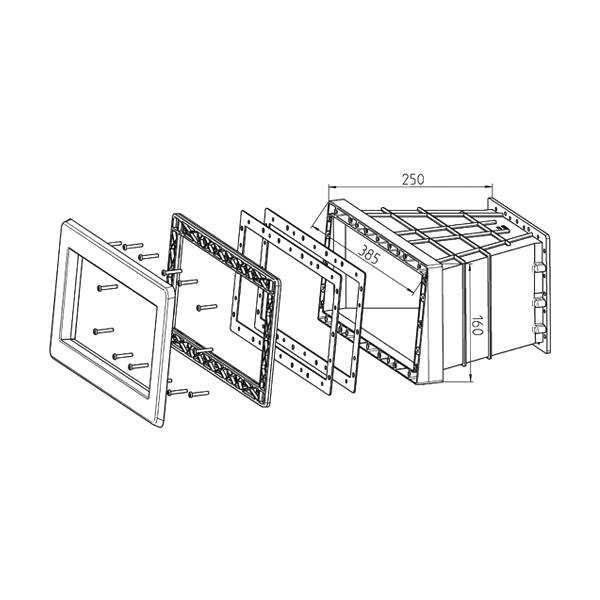 Verbreiterung für Skimmer Ocean® M5 Edelstahleinsätze A4 6° ABS weiss für Polyesterpools 