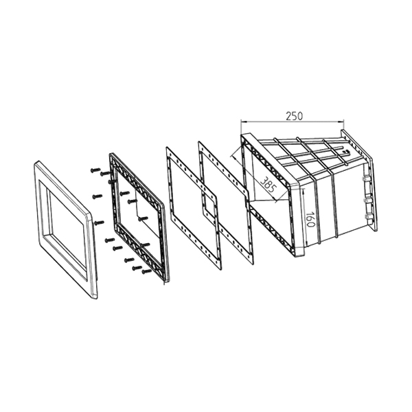 Verbreiterung für Skimmer Ocean® M5 Edelstahleinsätze A4 ABS weiss