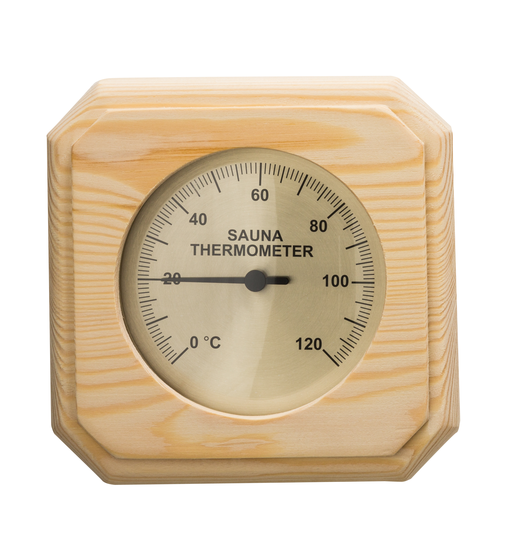 Sauna Thermometer eckig Nadelholz