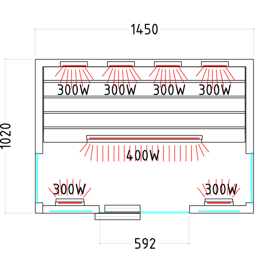 Terrapool Vollspektrum-Infrarotkabine 1450 x 1020 x 2000mm